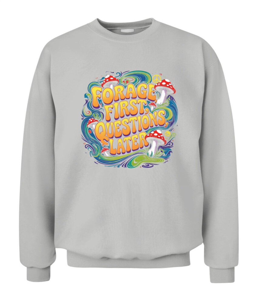 Forage First Questions Later Retro Mushroom Shirt – Hippie Aesthetic Tee for Nature Lovers