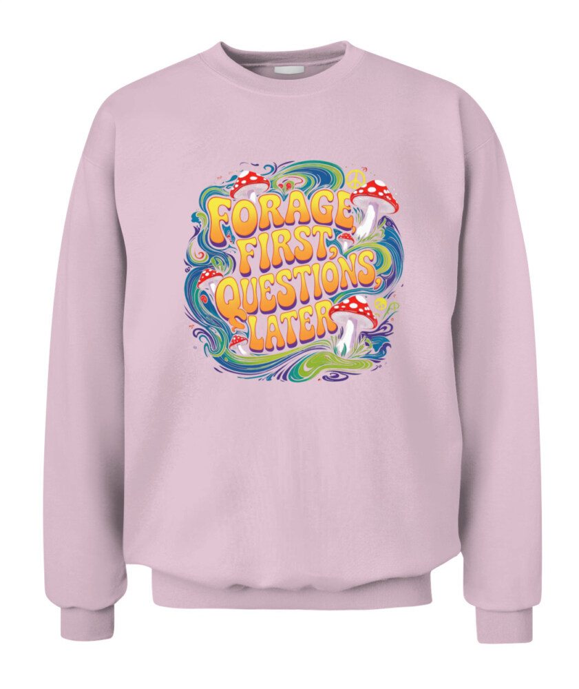 Forage First Questions Later Retro Mushroom Shirt – Hippie Aesthetic Tee for Nature Lovers