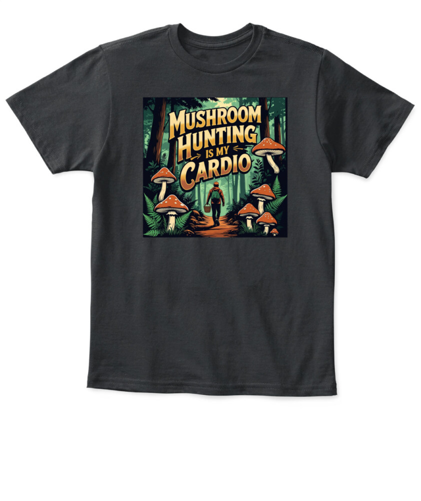 Only Here for the Morels Shirt – Funny Mushroom Foraging Tee – Retro Hippie Nature Lover Gift