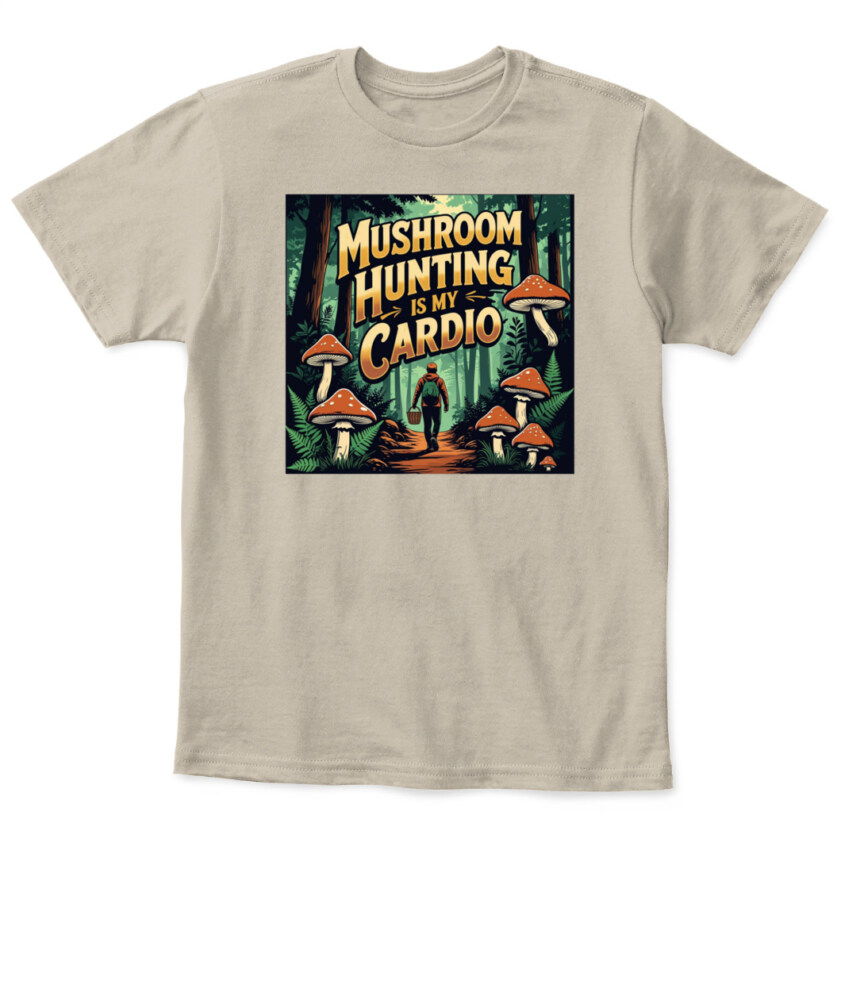 Only Here for the Morels Shirt – Funny Mushroom Foraging Tee – Retro Hippie Nature Lover Gift