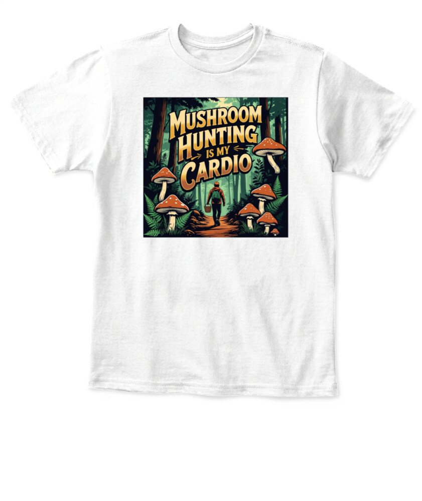 Only Here for the Morels Shirt – Funny Mushroom Foraging Tee – Retro Hippie Nature Lover Gift