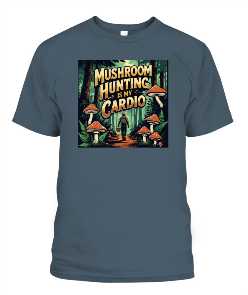 Only Here for the Morels Shirt – Funny Mushroom Foraging Tee – Retro Hippie Nature Lover Gift