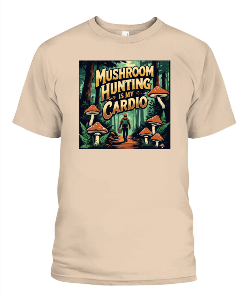 Only Here for the Morels Shirt – Funny Mushroom Foraging Tee – Retro Hippie Nature Lover Gift