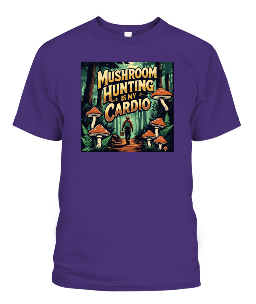 Only Here for the Morels Shirt – Funny Mushroom Foraging Tee – Retro Hippie Nature Lover Gift