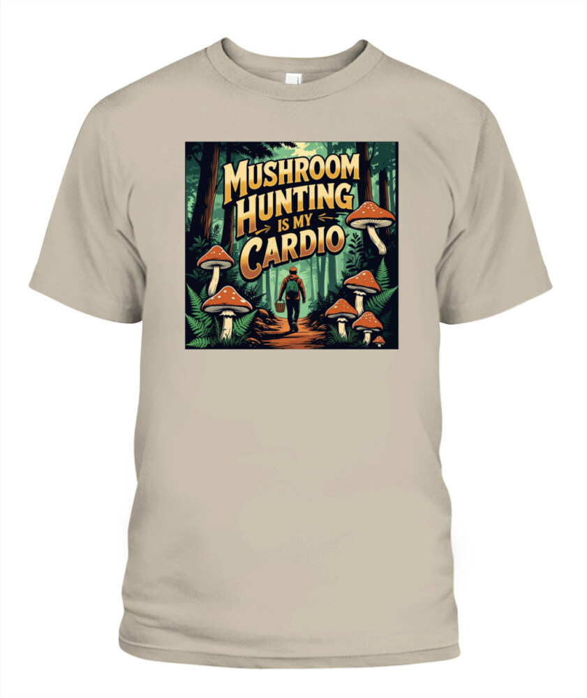 Only Here for the Morels Shirt – Funny Mushroom Foraging Tee – Retro Hippie Nature Lover Gift