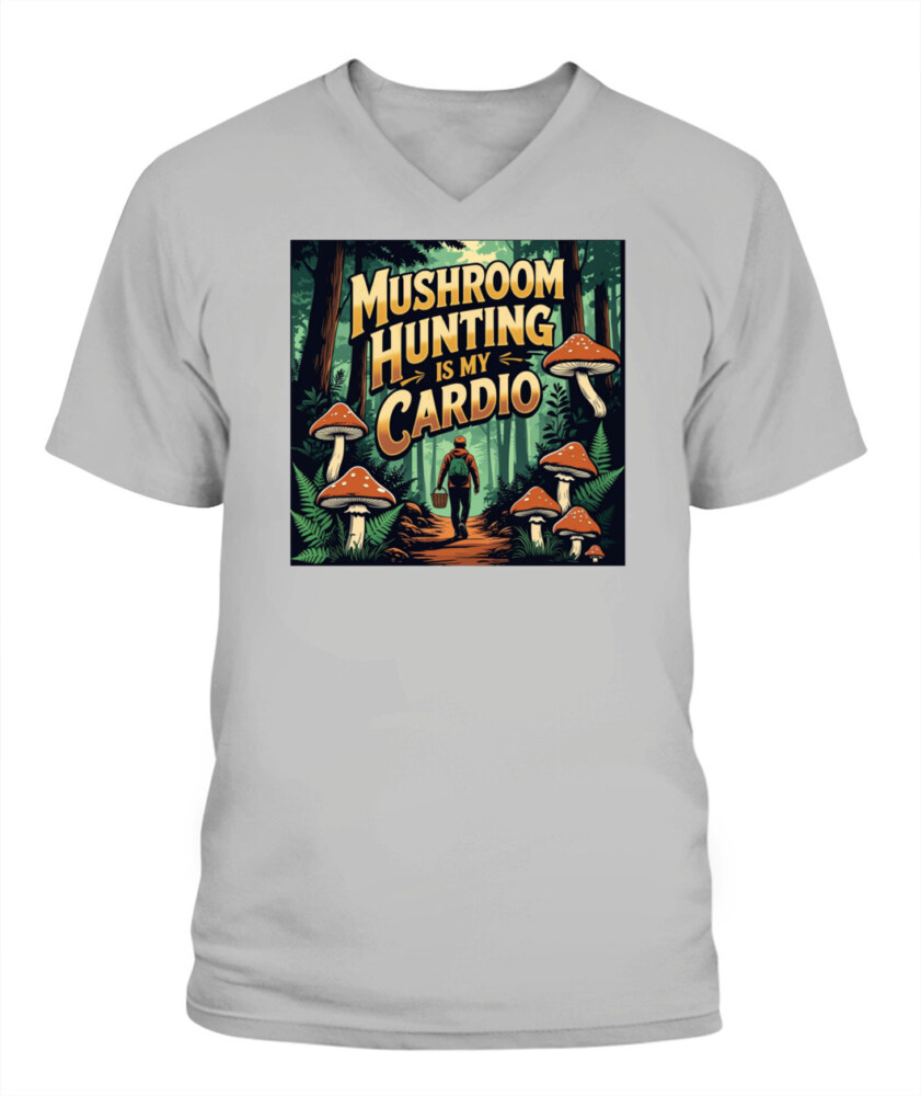Only Here for the Morels Shirt – Funny Mushroom Foraging Tee – Retro Hippie Nature Lover Gift