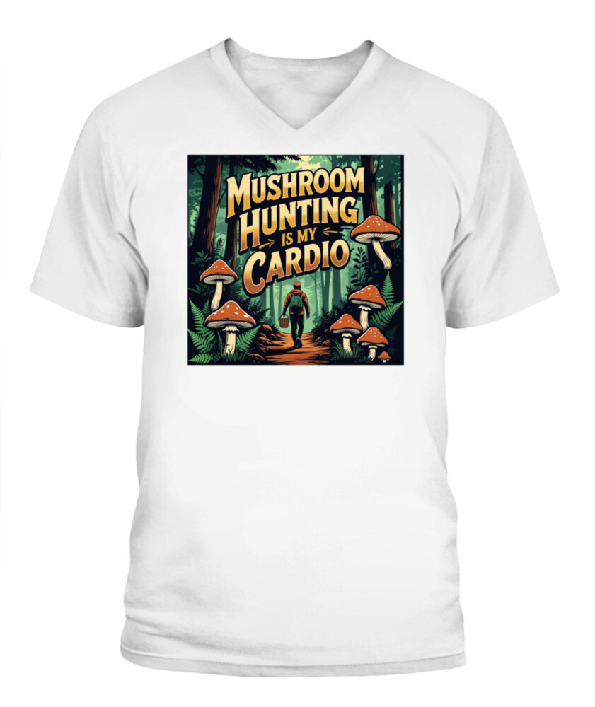 Only Here for the Morels Shirt – Funny Mushroom Foraging Tee – Retro Hippie Nature Lover Gift