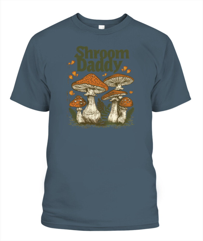 Shroom Daddy Funny Mushroom Foraging Shirt – Retro Cottagecore Goblincore Aesthetic Tee