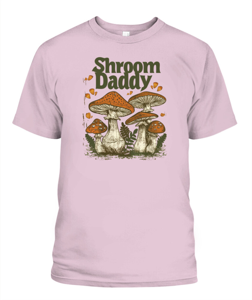 Shroom Daddy Funny Mushroom Foraging Shirt – Retro Cottagecore Goblincore Aesthetic Tee