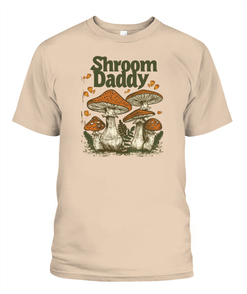 Shroom Daddy Funny Mushroom Foraging Shirt – Retro Cottagecore Goblincore Aesthetic Tee