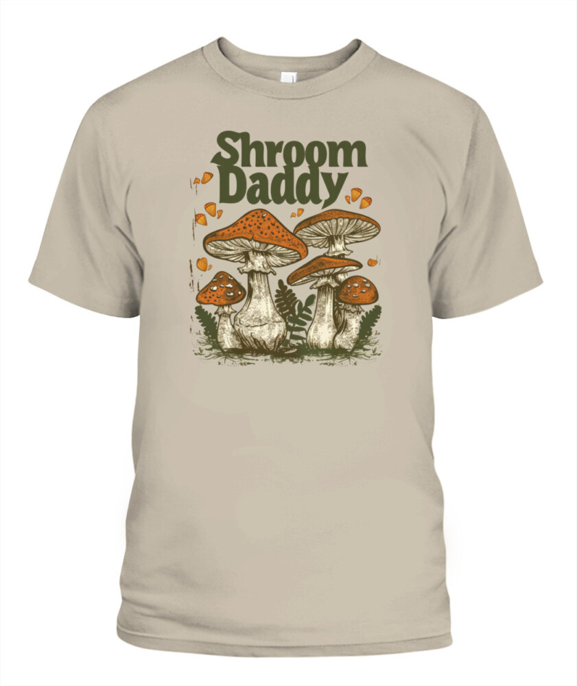 Shroom Daddy Funny Mushroom Foraging Shirt – Retro Cottagecore Goblincore Aesthetic Tee