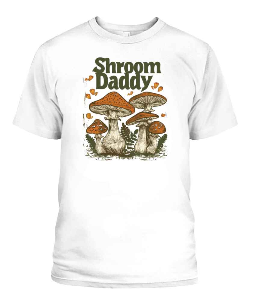 Shroom Daddy Funny Mushroom Foraging Shirt – Retro Cottagecore Goblincore Aesthetic Tee