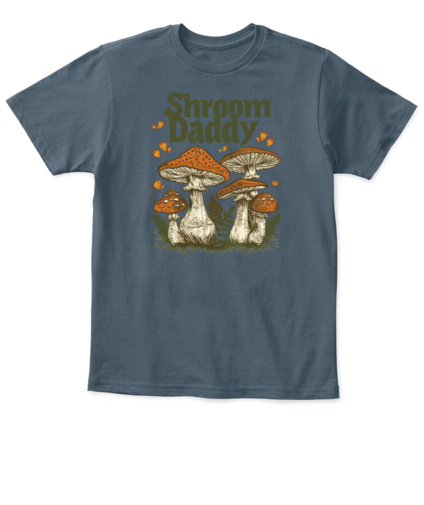 Shroom Daddy Funny Mushroom Foraging Shirt – Retro Cottagecore Goblincore Aesthetic Tee