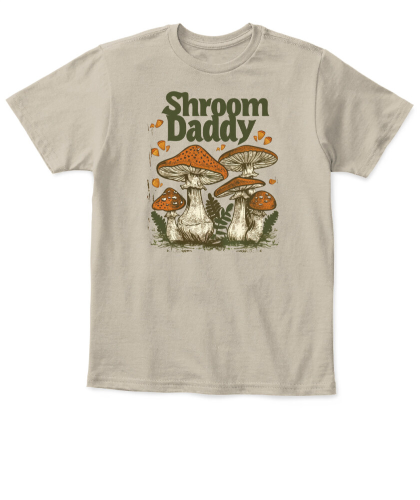 Shroom Daddy Funny Mushroom Foraging Shirt – Retro Cottagecore Goblincore Aesthetic Tee