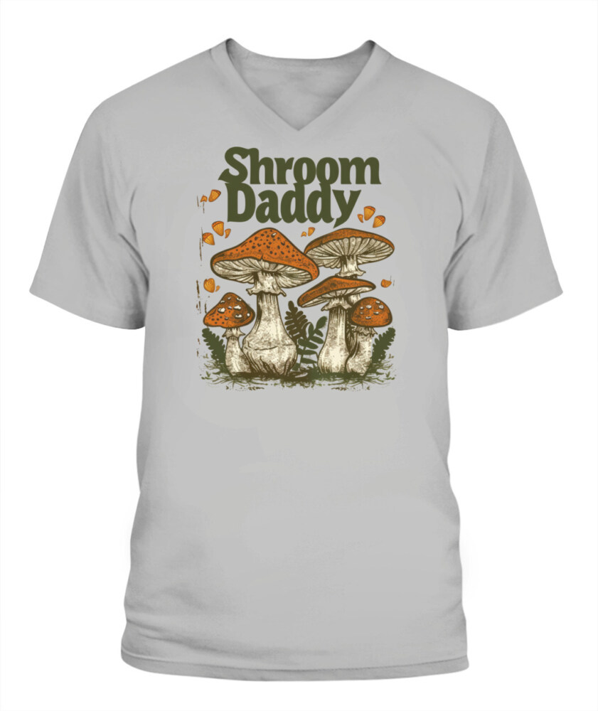Shroom Daddy Funny Mushroom Foraging Shirt – Retro Cottagecore Goblincore Aesthetic Tee