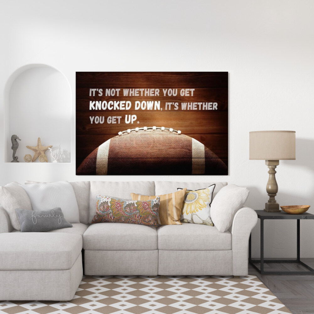 Inspirational American Football Quote Poster - Motivational Wall Art for Athletes, Gyms, Offices
