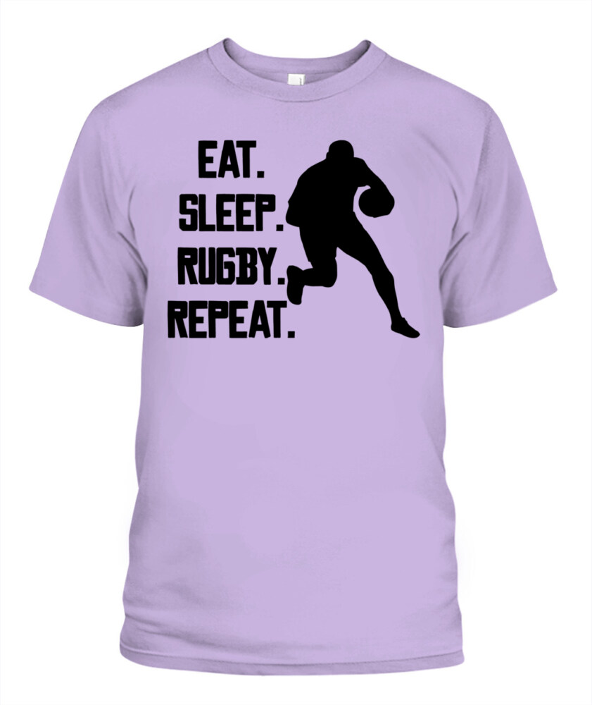 Eat Sleep Rugby Repeat Shirt – Unisex T-Shirt & Tank Top for Rugby Lovers & Players