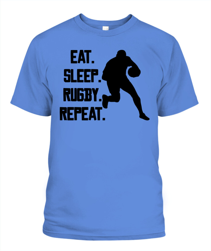 Eat Sleep Rugby Repeat Shirt – Unisex T-Shirt & Tank Top for Rugby Lovers & Players