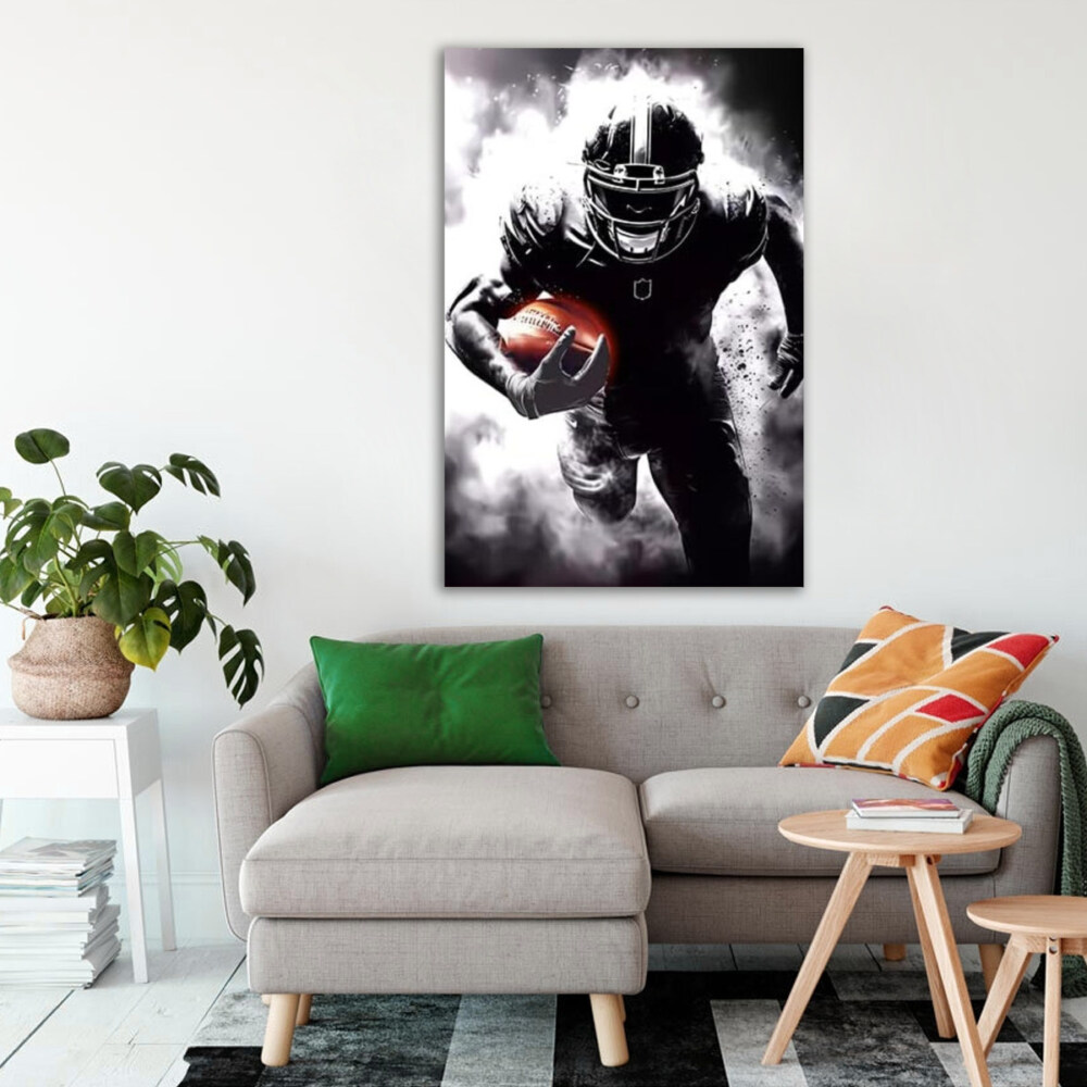 Powerful American Football Player Poster – Sports Wall Decor for Game Room, Gym