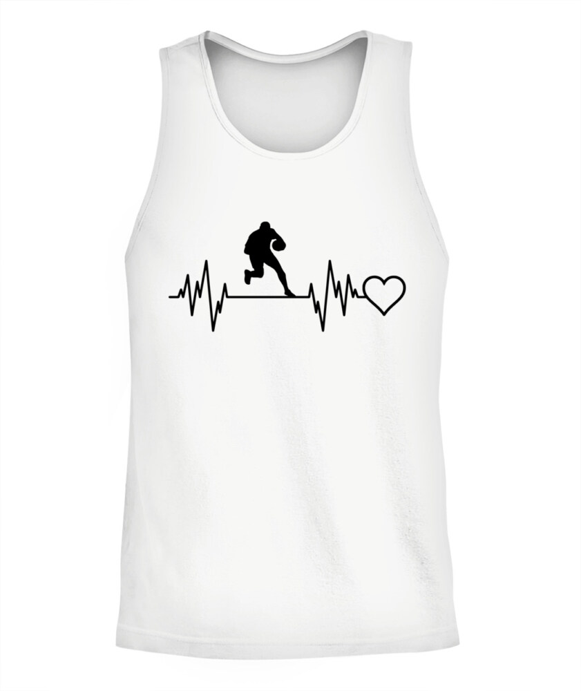Rugby Heartbeat Love Shirt – Unisex T-Shirt & Tank Top for Rugby Fans & Players