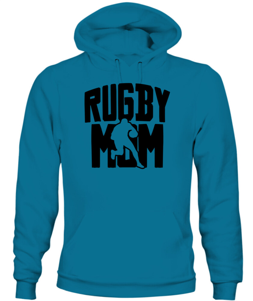 Unisex Rugby Clash Hoodie Sweatshirt – Fierce Player Silhouette Pullover for Sports Fans