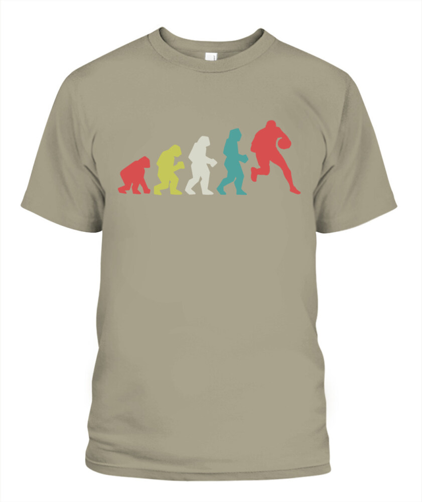 Colorful Rugby Evolution Shirt – Unisex T-Shirt & Tank Top for Rugby Fans and Players