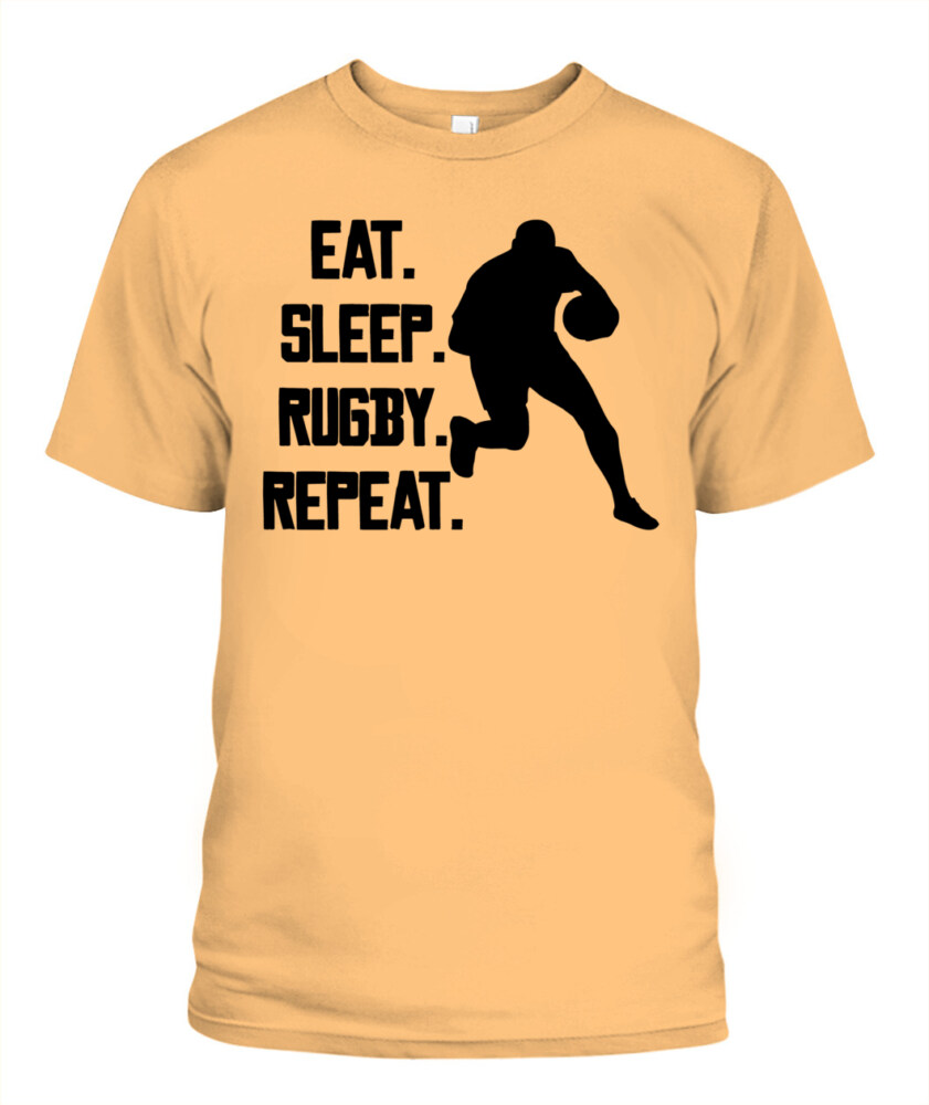 Eat Sleep Rugby Repeat Shirt – Unisex T-Shirt & Tank Top for Rugby Lovers & Players