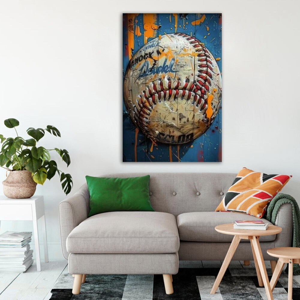 Graffiti Baseball Poster – Vintage Sports Wall Art for Athletes & Baseball Fans 