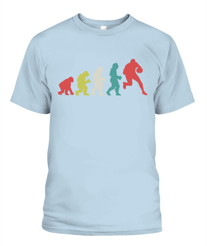 Colorful Rugby Evolution Shirt – Unisex T-Shirt & Tank Top for Rugby Fans and Players