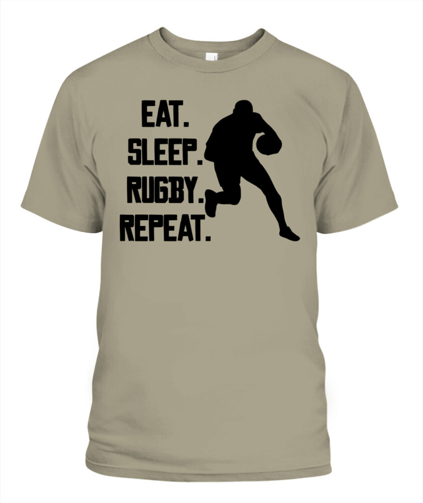 Eat Sleep Rugby Repeat Shirt – Unisex T-Shirt & Tank Top for Rugby Lovers & Players