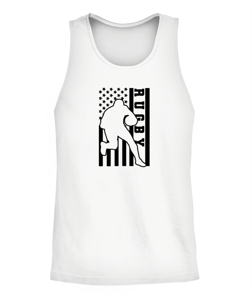USA Rugby Flag Shirt – Unisex T-Shirt & Tank Top for American Rugby Fans and Players