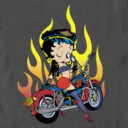 Men's Betty Boop Biker Betty Flames  Adult T-Shirt