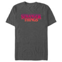 Men's Stranger Things Pink Logo  Adult T-Shirt