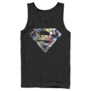 Men's Superman Comic Panel Shield Logo  Adult Tank Top