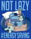 Men's Lilo & Stitch Not Lazy, Saving Energy  Adult T-Shirt