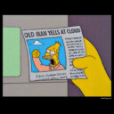 Men's The Simpsons Old Man Yells  Adult Long Sleeve Shirt