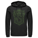Men's Harry Potter Slytherin Line Art Crest  Adult Pull Over Hoodie