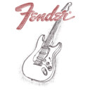 Men's Fender Guitar Sketch  Adult T-Shirt