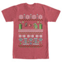 Men's Nintendo Mario and Bowser Ugly Christmas Sweater  Adult T-Shirt