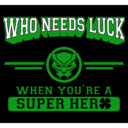 Men's Marvel St. Patrick's Day Black Panther Who Needs Luck  Adult T-Shirt