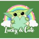 Men's Star Wars: The Mandalorian Grogu St. Patrick's Day Rainbow Lucky and Cute  Adult T-Shirt