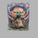 Men's Star Wars: The Mandalorian The Child Starry Night  Adult Pull Over Hoodie