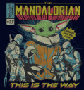 Men's Star Wars: The Mandalorian Grogu Retro Comic Book Cover  Adult T-Shirt