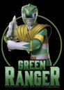 Men's Power Rangers Green Ranger Circle Portrait  Adult T-Shirt