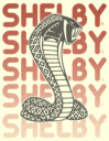 Men's Shelby Cobra Repeating Logo  Adult T-Shirt