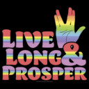 Men's Star Trek Live Long and Prosper Rainbow Hand  Adult T-Shirt