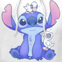 Men's Lilo & Stitch Hanging with Ducks  Adult Pull Over Hoodie