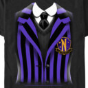 Men's Wednesday Nevermore Academy Uniform Purple  Adult T-Shirt