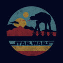 Men's Star Wars AT-AT Retro Circle  Adult T-Shirt