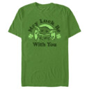 Men's Star Wars: The Mandalorian St. Patrick's Day Grogu May Luck be with You Distressed  Adult T-Shirt
